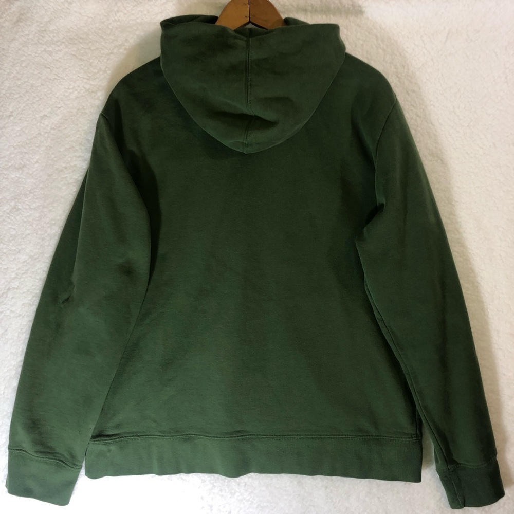 The North Face logo Fleece Hoody Sweatshirt men’s  L Green Half Dome gorp hike - Picture 3 of 11